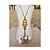 Conjunto brincos e Colar Argolas e couro ecológico amarelo- modelo Amo Amarelo - Imagem 1